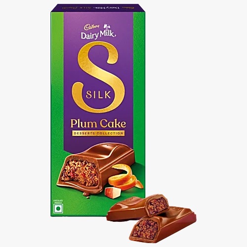 Cadbury Dairy Milk Silk Desserts Plum Cake Chocolate Bar, 70 g
